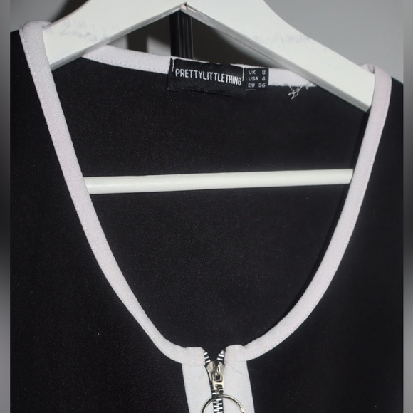 PLT Black and White high cut Bodysuit Top - Picture 3 of 3